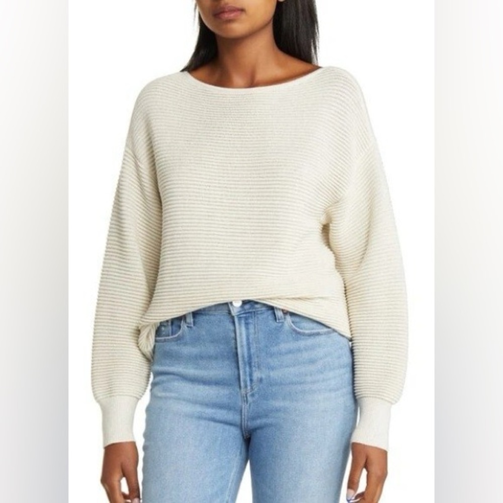 TOMMY BAHAMA Bonita Sequin Rib Cotton Blend Sweater - Soft Gold SZ Small